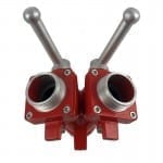 fire fighting dividing breech with control arms