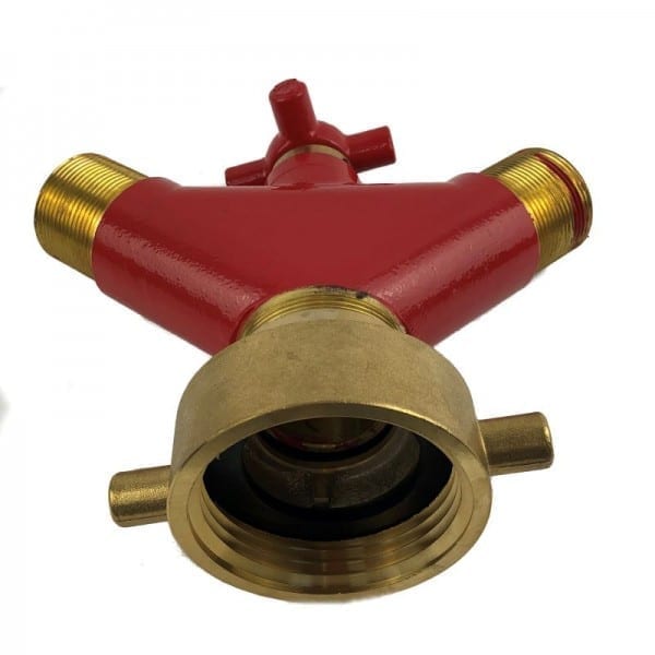 brass fire fighting dividing breech for fire hose