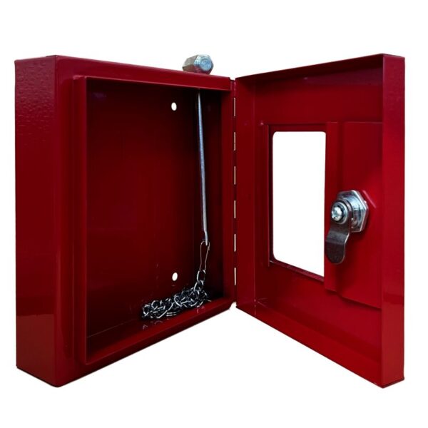 Cabinet Metal Break Glass Key Holder With Hammer 170mm H x145mm W x 55mm D - Image 2
