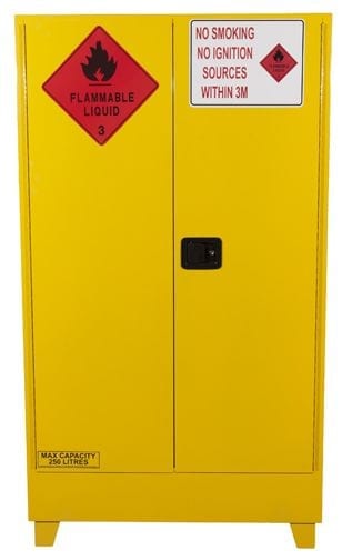 Flammable Liquid Storage Cabinet 250 Litre 2 Door 1825mmH x 1100mmW x 500mmD