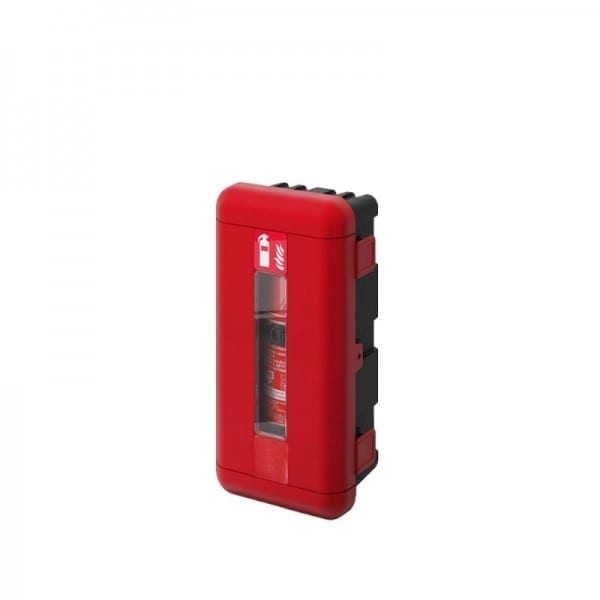 Cabinet Poly Red Resolve Small To Suit 2.5kg - 4.5kg Fire Extinguisher With Window