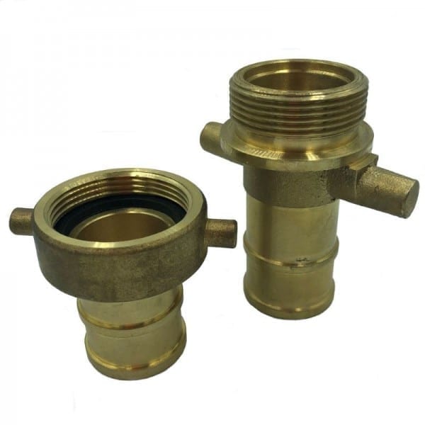 38mm BSP fire hose brass coupling set