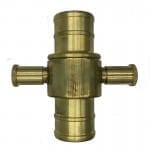 65mm bi x 65mm tail brass fire hose coupling set