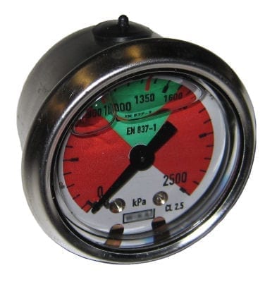 Gauge 0-900-1600-2500 38mm Dia Liquid Filled Rear Entry