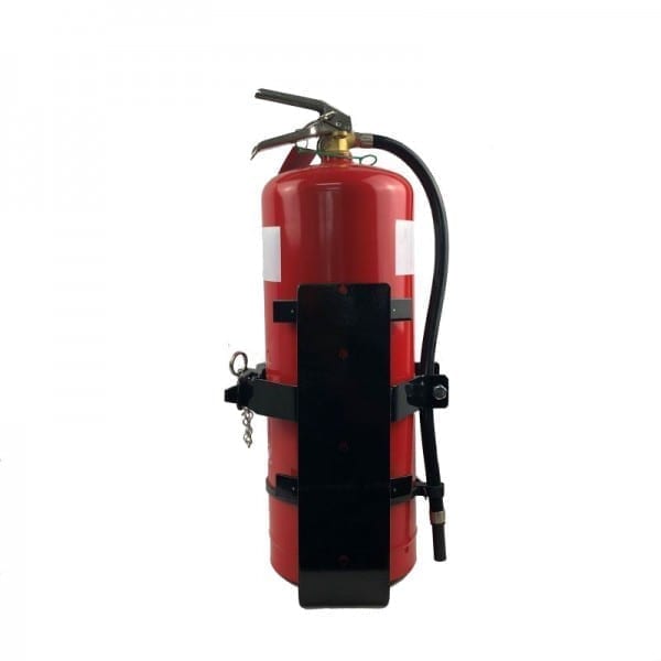 Heavy duty fire extinguisher vehicle bracket