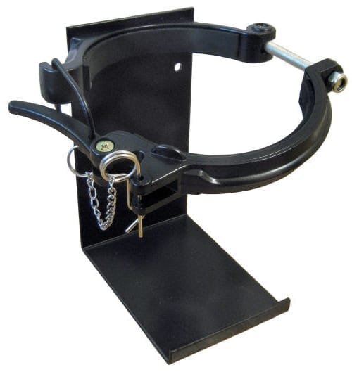Heavy Duty Vehicle Extinguisher Bracket 9kg Cannon Style Cast Alloy Arms Left Opening