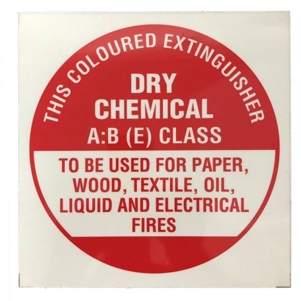 dry chemical fire extinguisher id disc sign