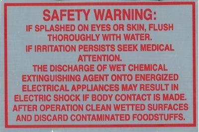 Label System (Safety Warning) R102 Ansul