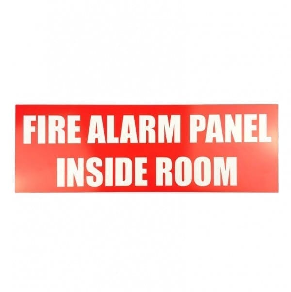 fire alarm panel inside room sign