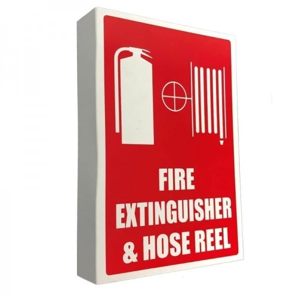 fire extinguisher and hose reel location sign right angle