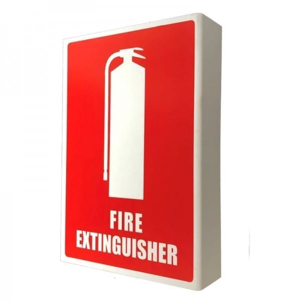 fire extinguisher location sign right angle