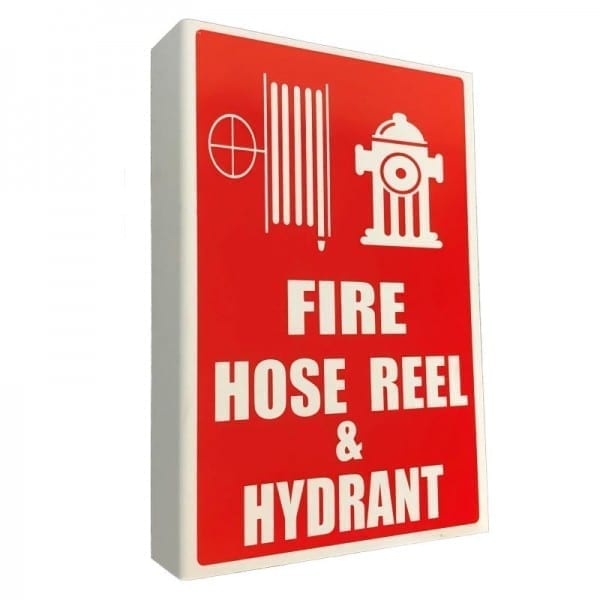fire hose reel and hydrant location sign right angle