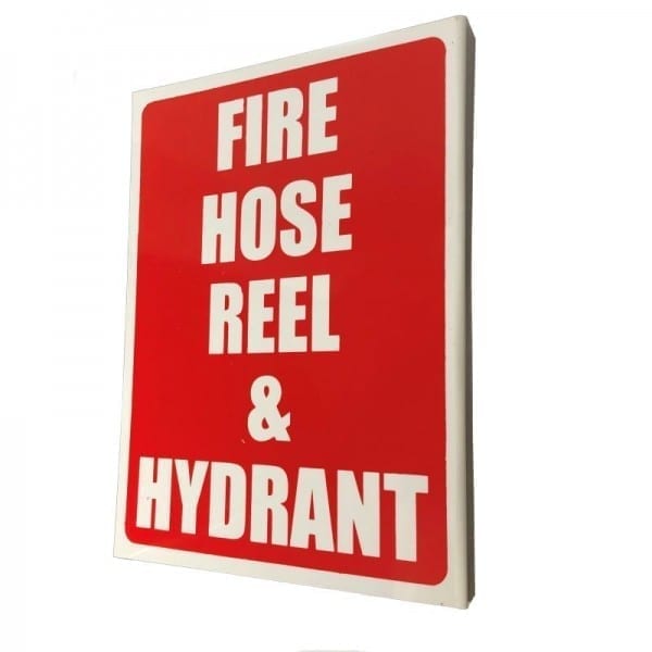fire hose reel and hydrant location sign right angle
