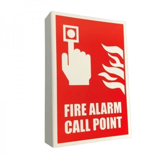 fire alarm call point sign right angle