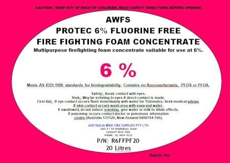 Recharge Foam 6% Fluorine Free Foam F3 Protec 20 Litre Drum