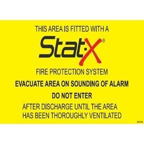 Stat-X Label 'Evacuate On Sounding Of Alarm'