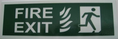 Sign Poly Luminous Fire Exit Pictograph 300mm W x 100mm H