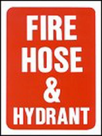 Sign Metal Fire Hose & Hydrant 225mm W x 300mm H