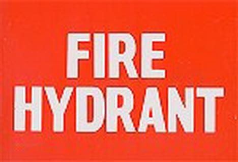 Sign Metal Fire Hydrant Reflective L 450mm W x 300mm H