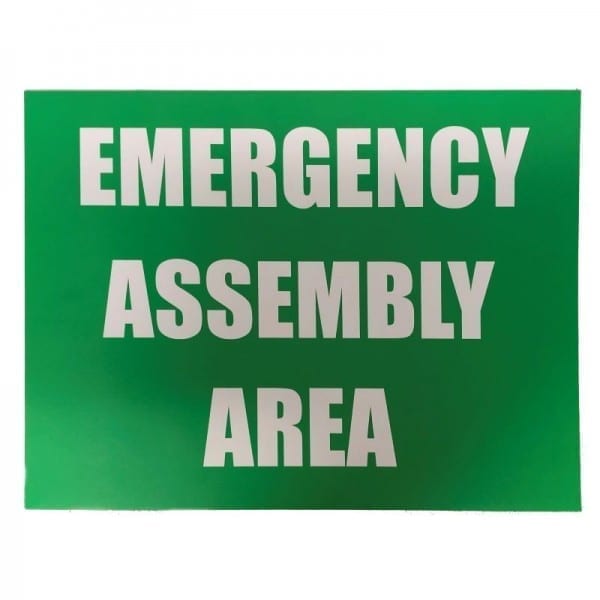emergency assembly area sign