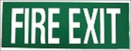 Sign Poly Fire Exit Strip 350mm W x 130mm H