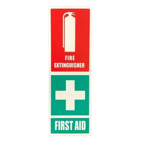 fire extinguisher & first aid kit location sign