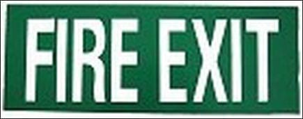 Sign Poly Fire Exit Reflective 355mm W x 130mm H