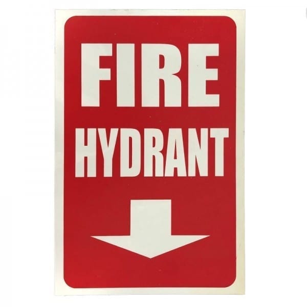fire hydrant sign