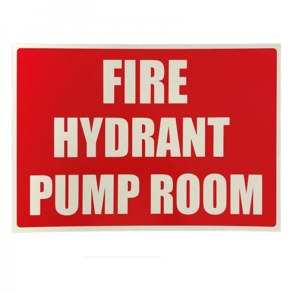 fire hydrant pump room sign