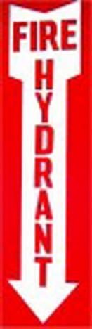 Sign Poly Fire Hydrant Vertical Arrow Strip 130mm W x 450mm H