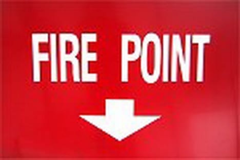 Sign Poly Fire Point Large 900mm W x 600mm H
