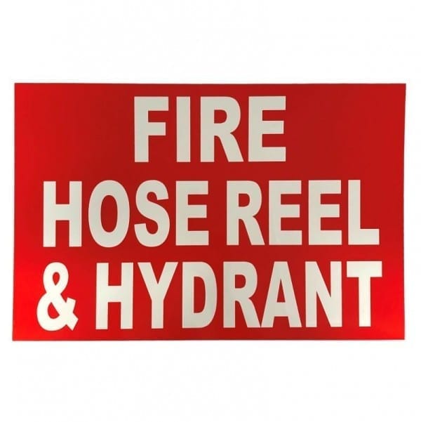 fire hose reel and hydrant location sign