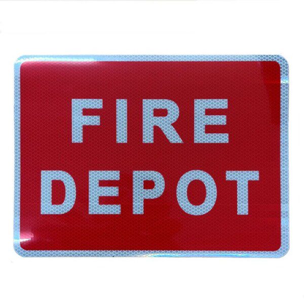Underground fire depot bin reflective label