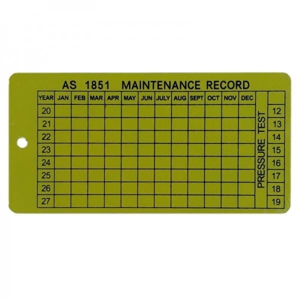 AS1851 service tag alloy
