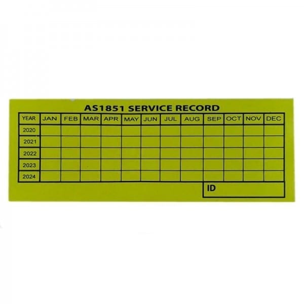 AS1851 service sticker