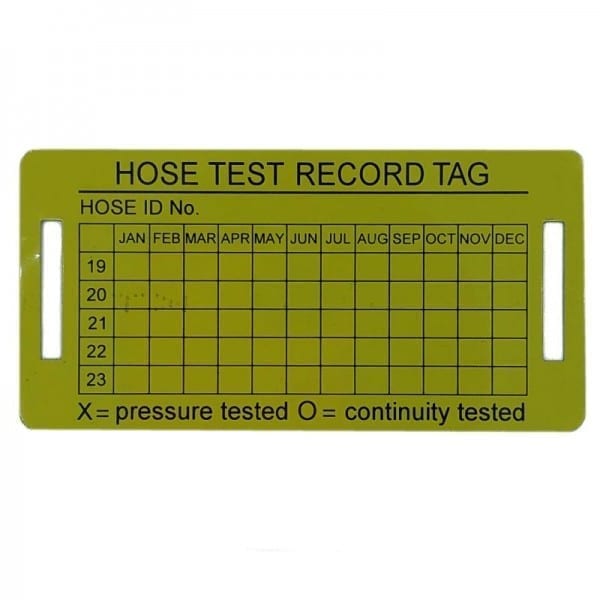 fire hose test tag