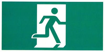 Sign Exit Luminous Running Man Pictograph Poly 440mm x 180mm