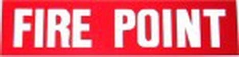Sign Poly Fire Point Strip 410mm W x 65mm H