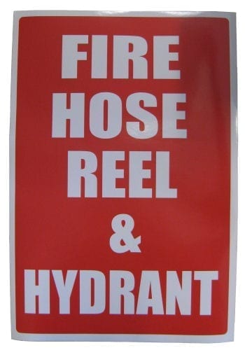 Sign Self Adhesive Fire Hose Reel & Hydrant Small 225mm W x 300mm H
