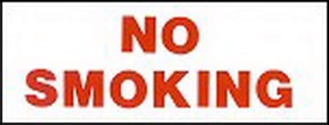Sign Self Adhesive No Smoking Strip 410mm W x 125mm H