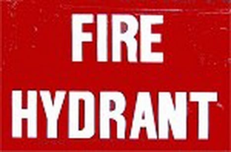 Sign Self Adhesive Fire Hydrant Reflective 430mm W x 260mm H