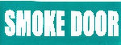 Sign Self Adhesive Smoke Door Green 320mm W x 120mm H
