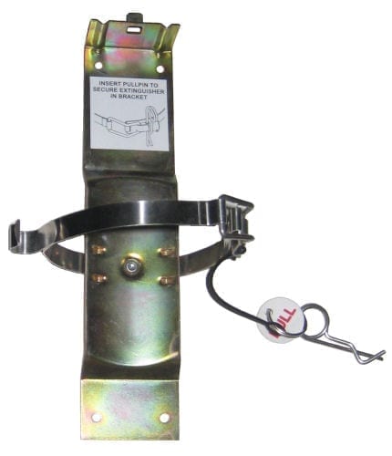 Vehicle Extinguisher Bracket To Suit 2.3kg Chubb / Kidde Extinguisher With Hose Clip