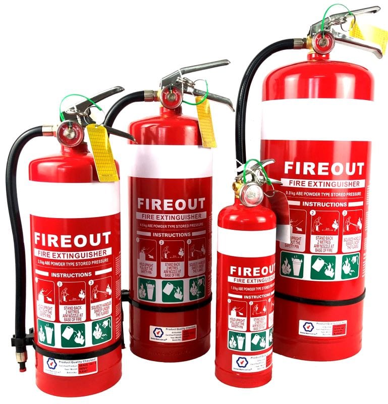 Fire Extinguisher 9kg DCP ABE Fireout 10A:80BE : AWFS