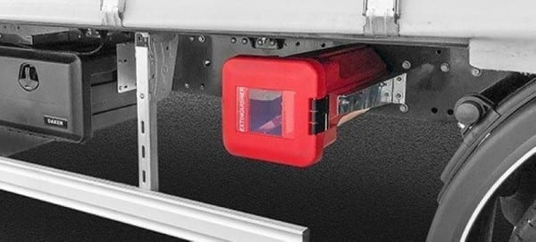 polyethylene side top load fire extinguisher box ip59k rated