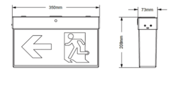 Emergency Exit Light Universal Fit Premium LED - Image 2